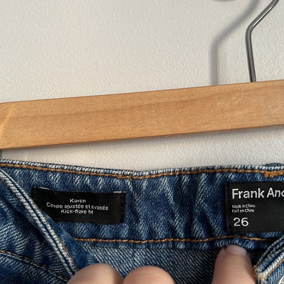 Frank & Oak Karen Kick Flare Raw Hem Organic Cotton Cropped Jeans 26 - Picture 7 of 14